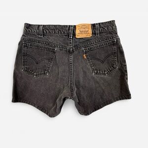 Vintage 90s Levi’s 550 Orange Tab Denim Shorts Size 33 Black Husky